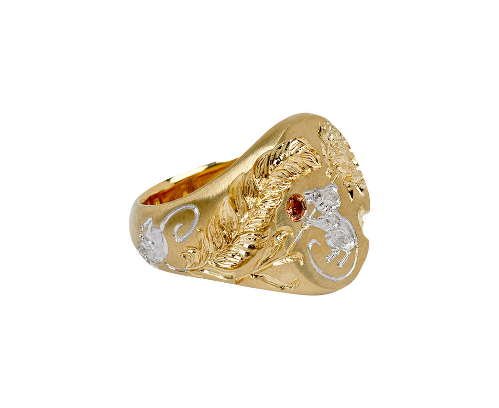 Three Bling Mice Signet Ring