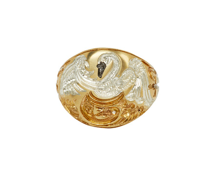 Swan Signet Ring