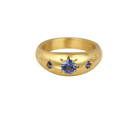 Blue Sapphire Anchored Forever Ring