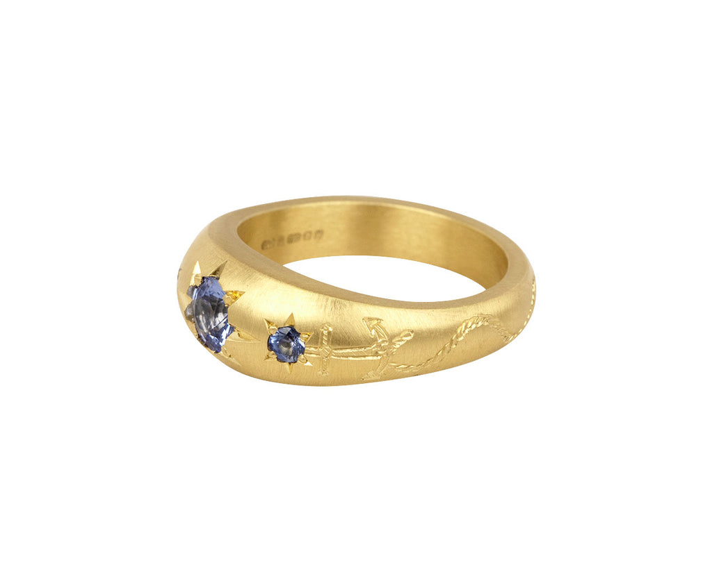 Blue Sapphire Anchored Forever Ring