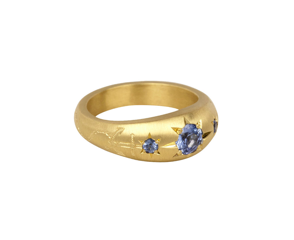 Blue Sapphire Anchored Forever Ring