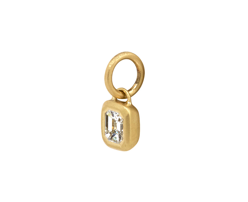 Small Emerald Cut Diamond Window to the Soul Charm Pendant ONLY
