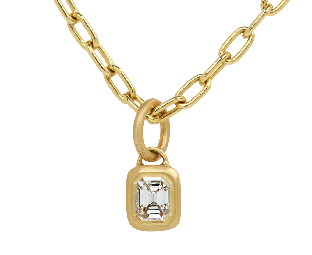 Small Emerald Cut Diamond Window to the Soul Charm Pendant ONLY