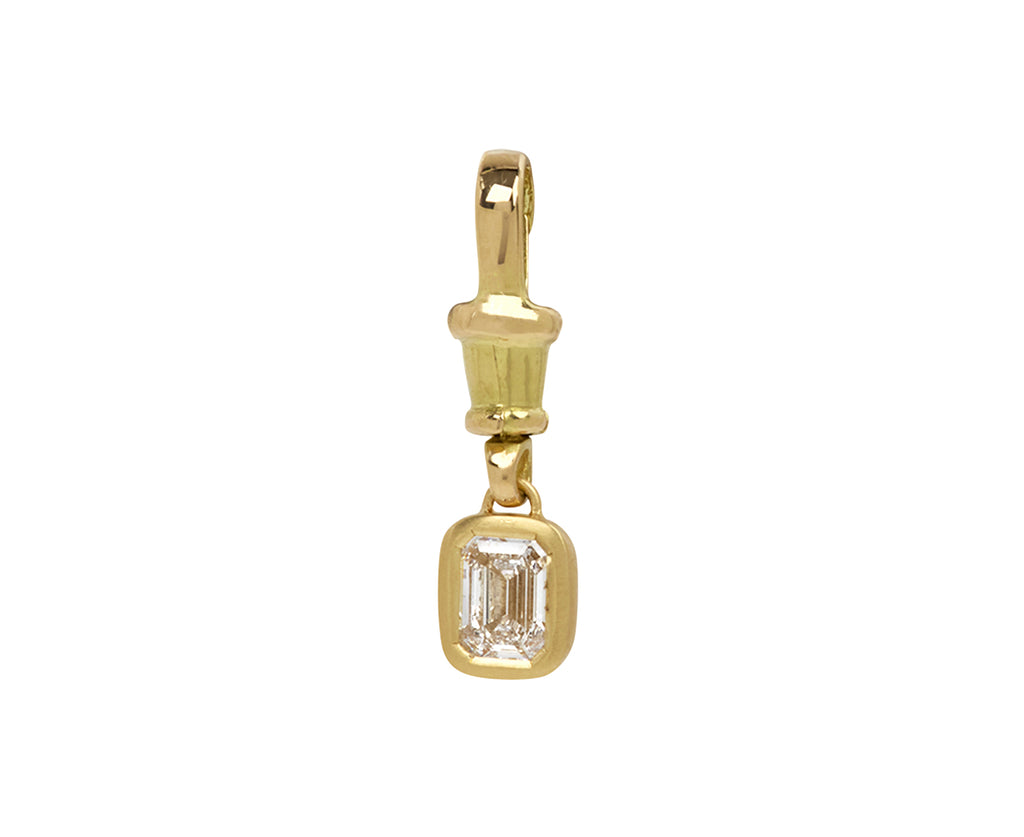 Medium Emerald Cut Diamond Window to the Soul Charm Pendant ONLY