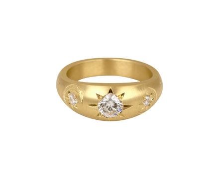 Diamond Crescent Moon Ring