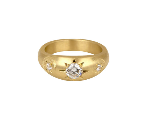 Diamond Crescent Moon Ring