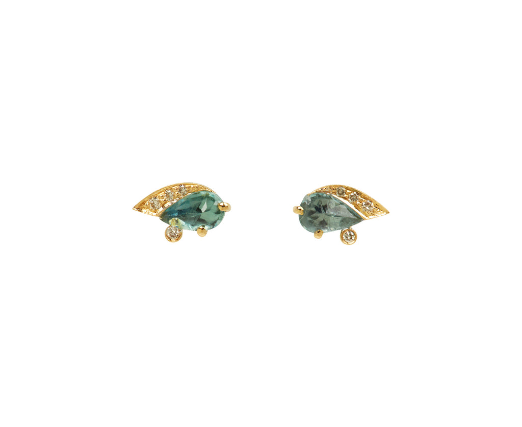 Celine Daoust Tourmaline and Diamond Eye Stud Earrings