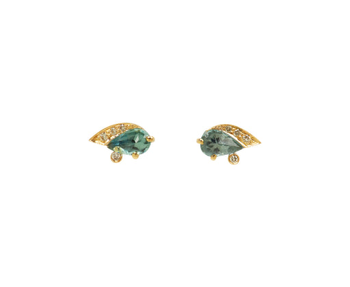 Celine Daoust Tourmaline and Diamond Eye Stud Earrings