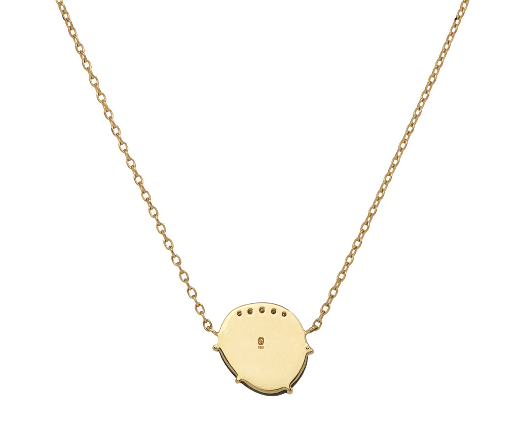 Celine Daoust Watermelon Tourmaline and Diamond Pendant Necklace - Back View