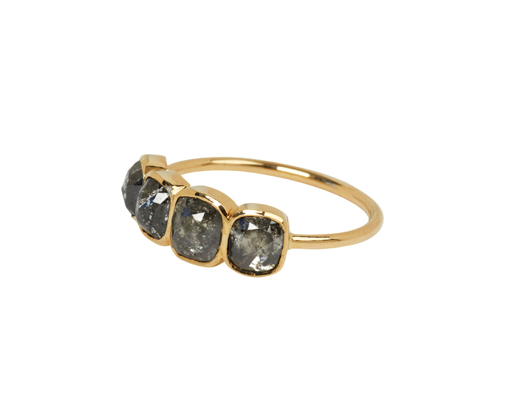 Celine Daoust Rose Cut Grey Diamond Ring - Angled View