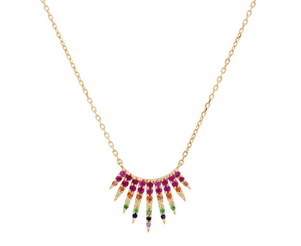 Rainbow Sapphire Sun Bars Necklace