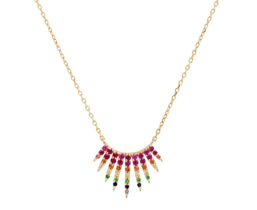 Rainbow Sapphire Sun Bars Necklace