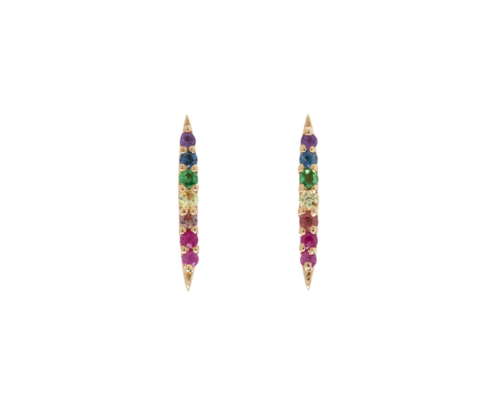 Celine Daoust Multi Gemstone Beam Stud Earrings