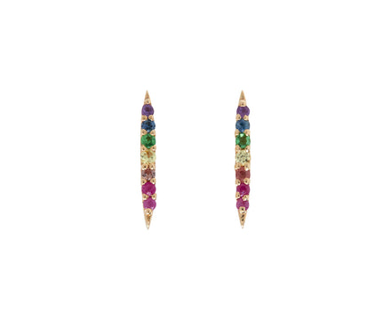 Celine Daoust Multi Gemstone Beam Stud Earrings