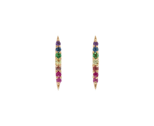 Celine Daoust Multi Gemstone Beam Stud Earrings