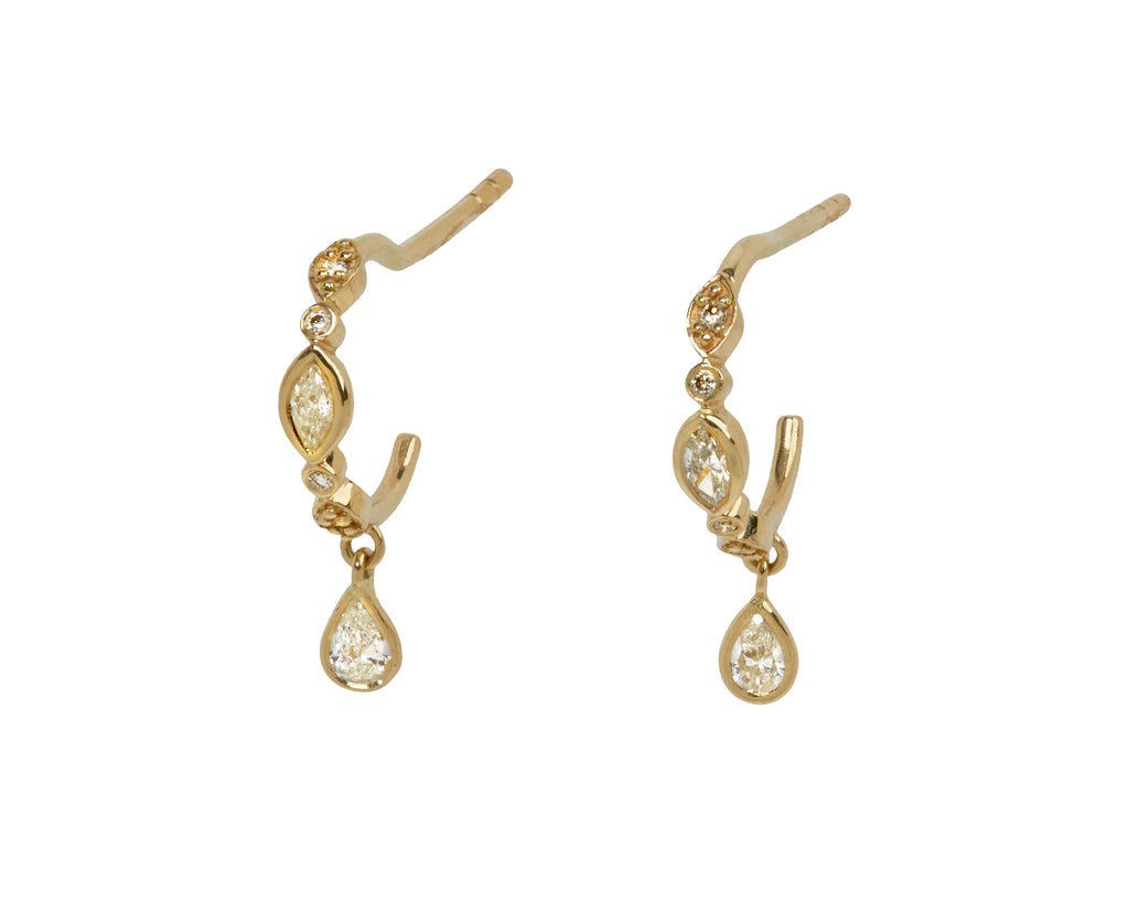Celine Daoust Diamond Drop Hoop Earrings