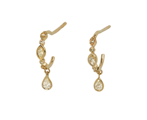 Celine Daoust Diamond Drop Hoop Earrings