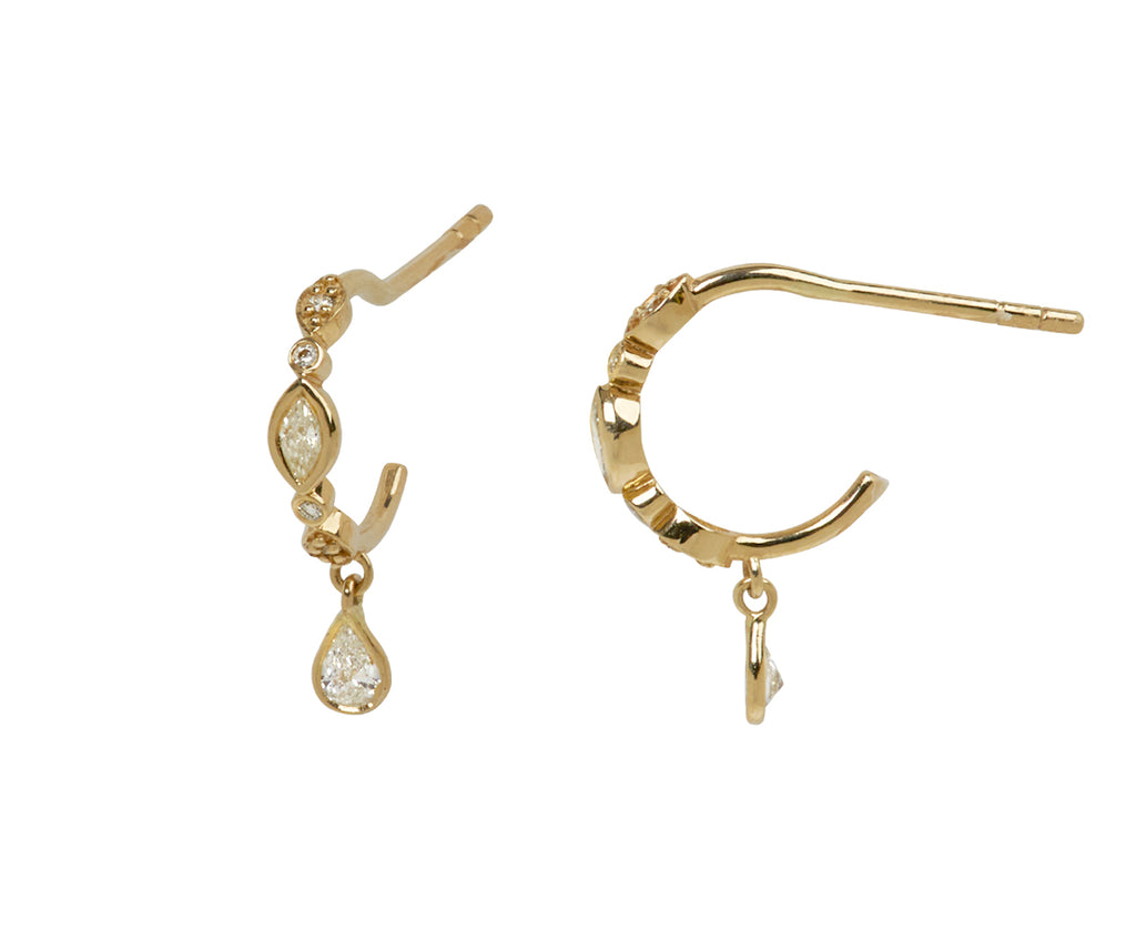 Celine Daoust Diamond Drop Hoop Earrings - side
