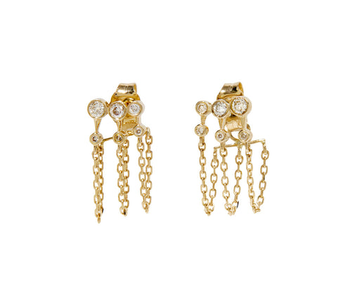 Celine Daoust Triple Shine Diamond Chain Earrings