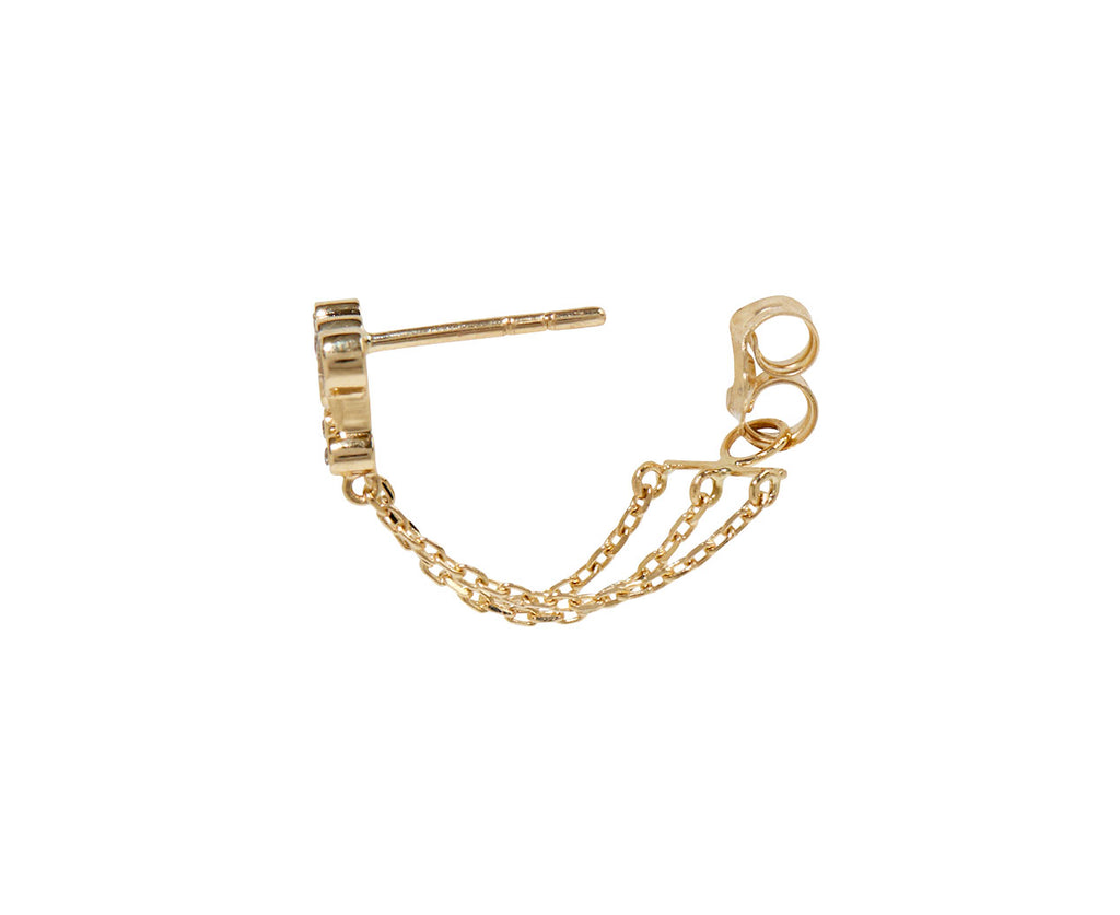 Celine Daoust Triple Shine Diamond Chain Earrings - Closure