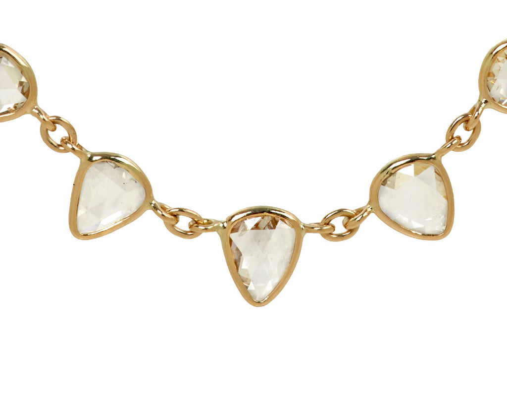 Celine Daoust Rose Cut Diamond Slice Pendant Necklace - closeup