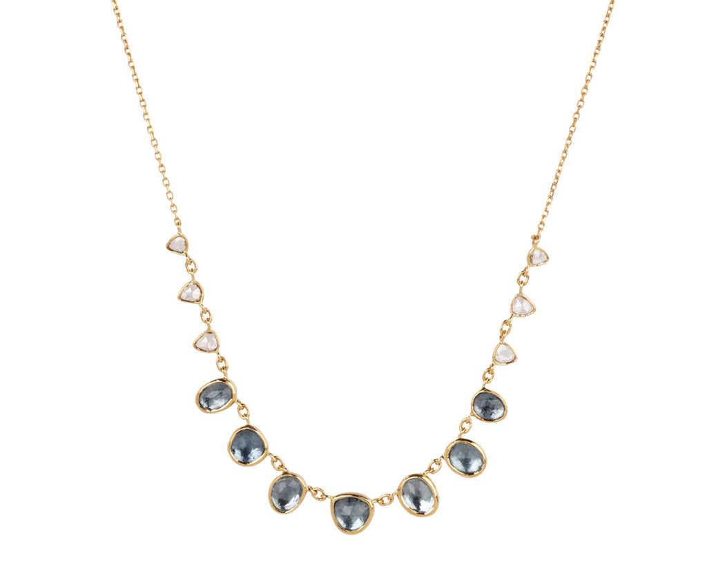 Celine Daoust Aquamarine and Diamond Gradation Necklace
