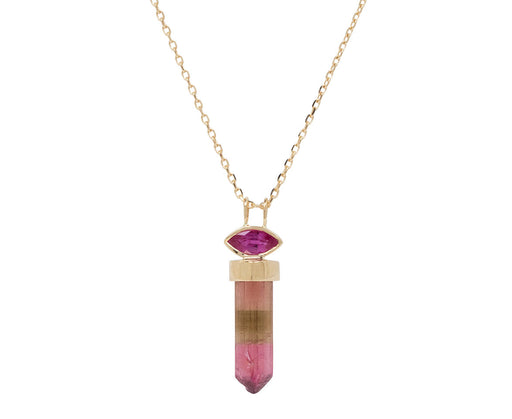 Celine Daoust Marquise and Pencil Tourmaline Pendant Necklace