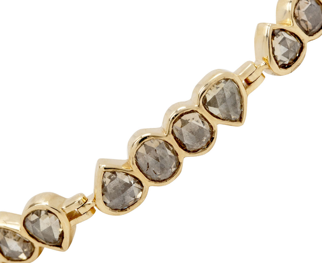 Irregular Rosecut Gray Diamond Articulated Bracelet