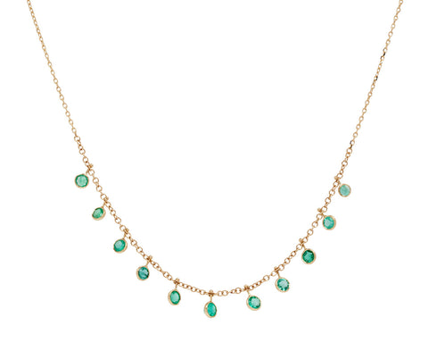 Celine Daoust Rose Cut Emerald Chain Necklace