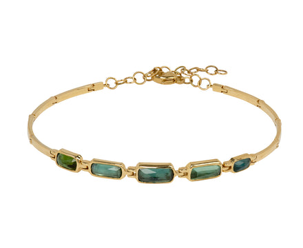 Celine Daoust Rose Cut Green Tourmaline Articulated Bracelet