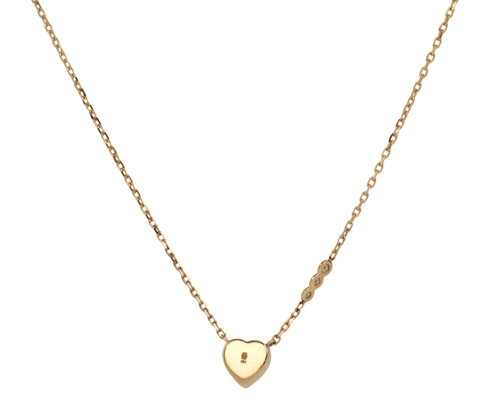 Celine Daoust Emerald and Diamond Heart Pendant Necklace - Back View
