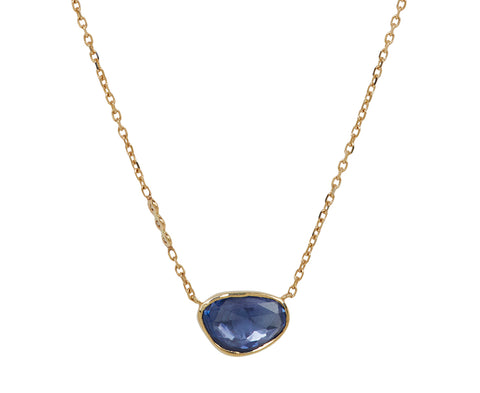 Celine Daoust Blue Sapphire and Diamond Pendant Necklace