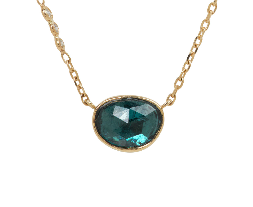 Celine Daoust Tourmaline and Diamond Pendant Necklace - closeup
