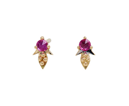 Celine Daoust Pink Sapphire Spaceship Earrings