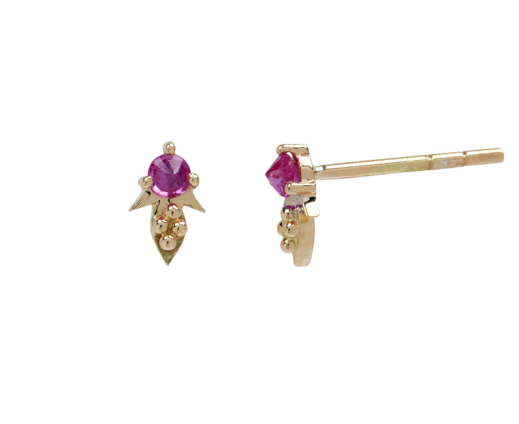 Celine Daoust Pink Sapphire Spaceship Earrings - Side View