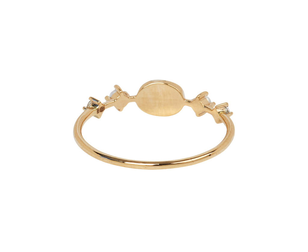 Celine Daoust Diamond and Moonstone Ring - back View