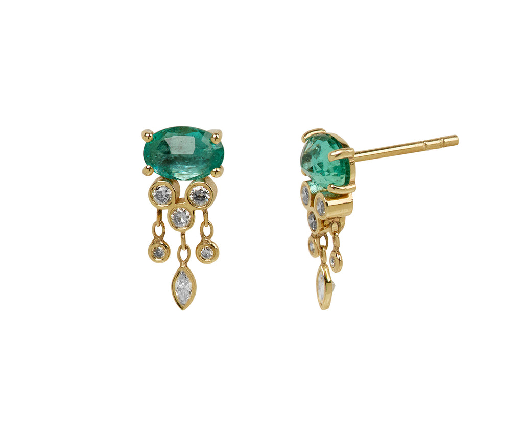 Celine Daoust Tourmaline and Diamond Jellyfish Earrings - Side View