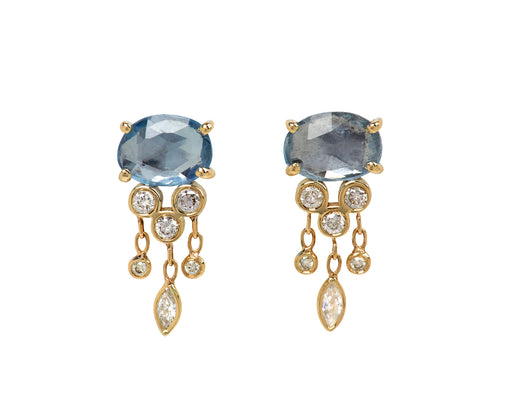 Celine Daoust Aquamarine and Diamond Jellyfish Earrings
