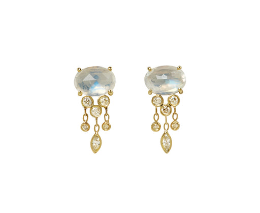 Celine Daoust Moonstone and Diamond Jellyfish Earrings
