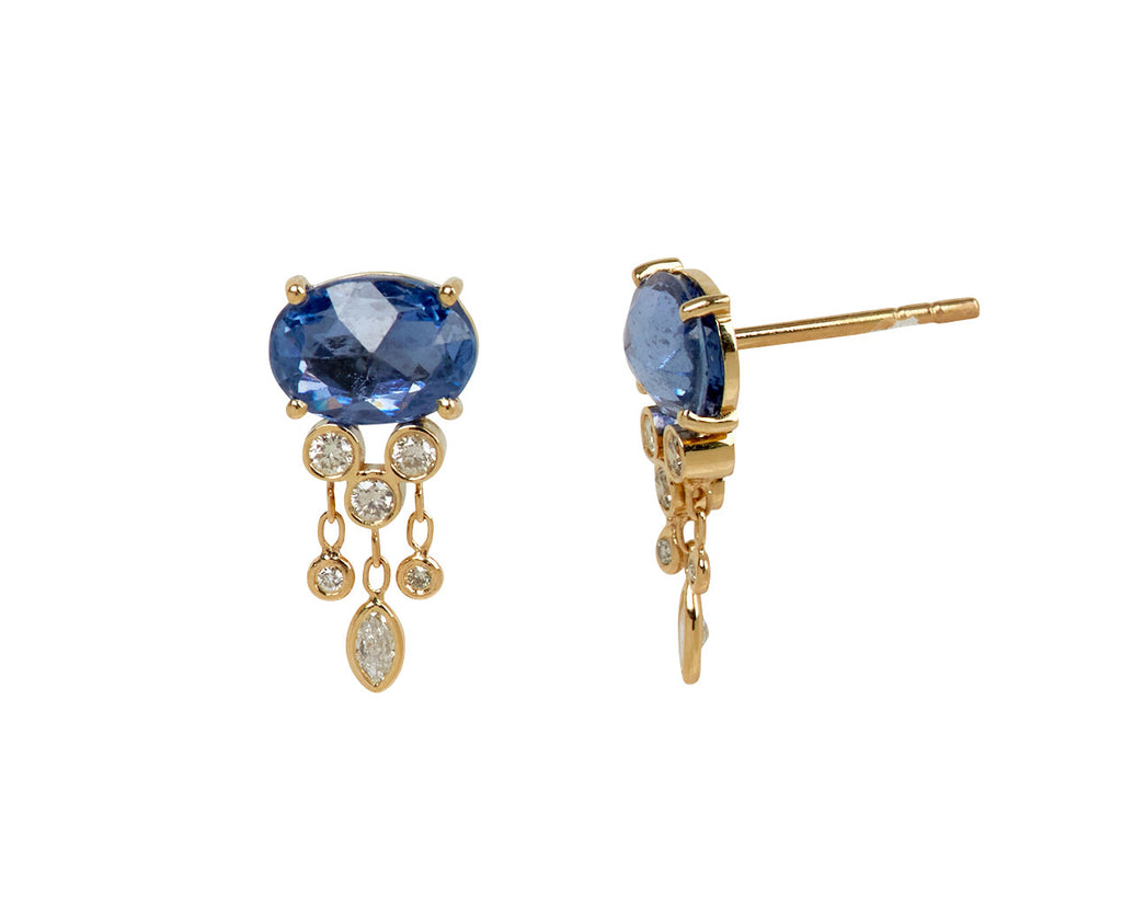 Celine Daoust Sapphire and Diamond Jelly Fish Earrings - side