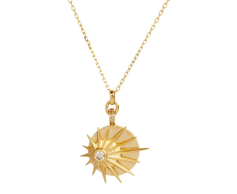 Celine Daoust Sun and Diamond Pendant Necklace