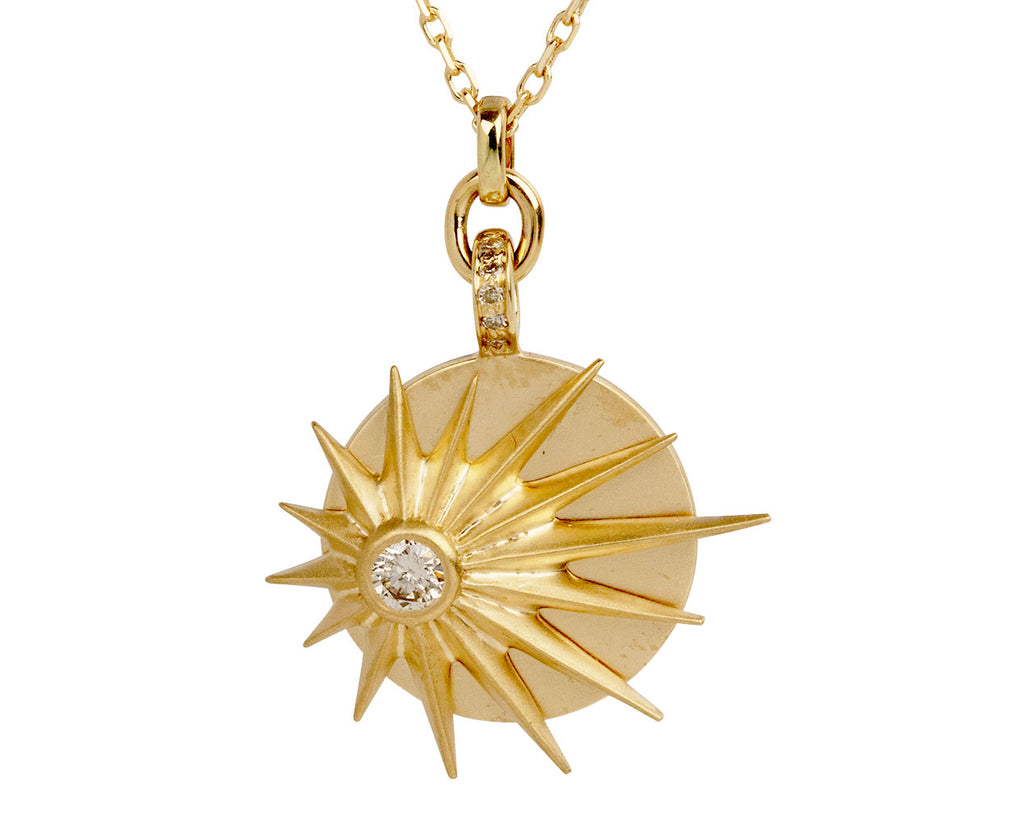 Sun and Diamond Pendant Necklace