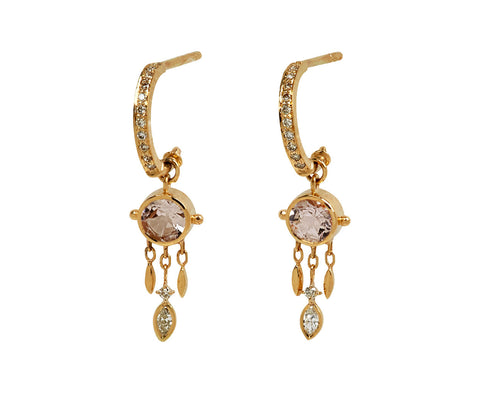 Celine Daoust Tourmaline and Diamond Jelly Fish Hoop Earrings