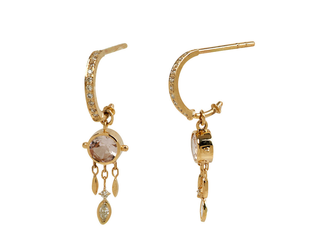 Celine Daoust Tourmaline and Diamond Jelly Fish Hoop Earrings - side