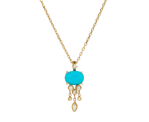 Celine Daoust Turquoise and Diamond Jelly Fish Necklace