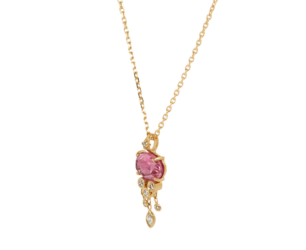 Celine Daoust Tourmaline and Diamond Jelly Fish Necklace - side