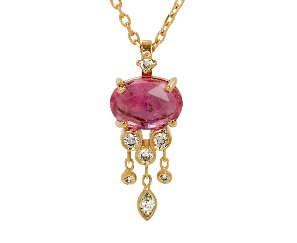 Celine Daoust Tourmaline and Diamond Jelly Fish Necklace - closeup