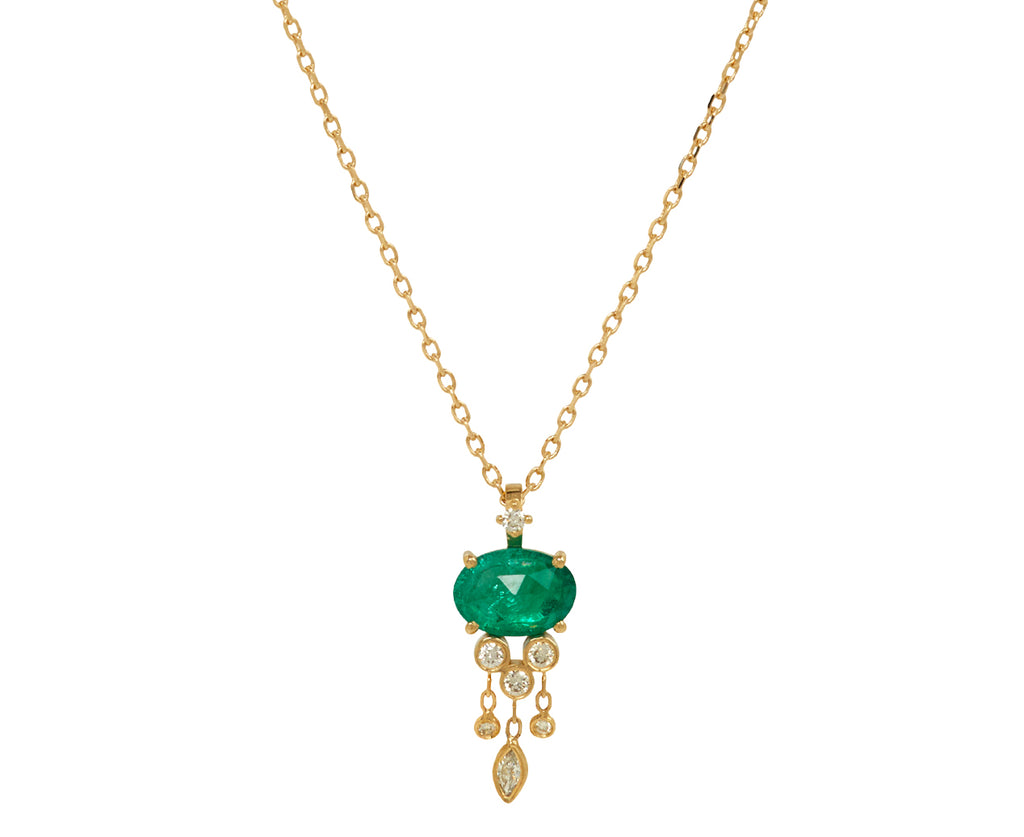 Celine Daoust Emerald and Diamond Jelly Fish Necklace