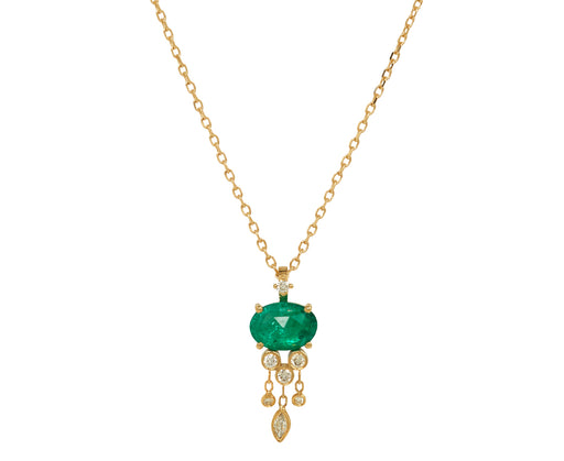 Celine Daoust Emerald and Diamond Jelly Fish Necklace