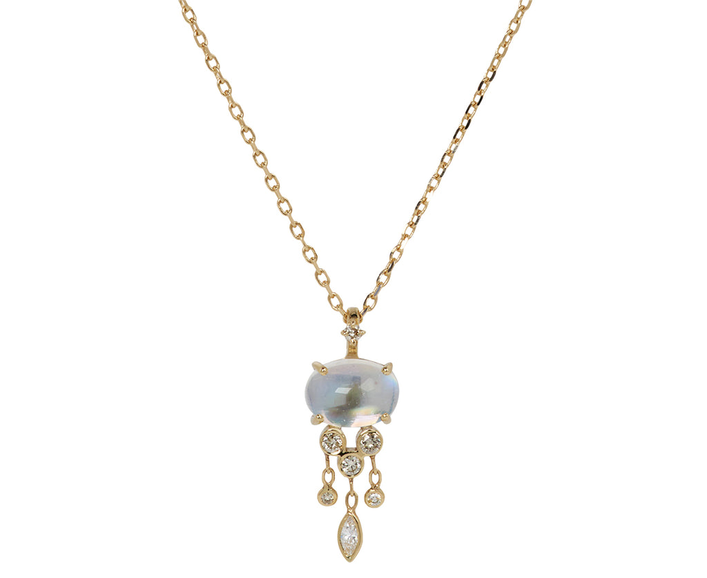 Celine Daoust Moonstone and Diamond Jelly Fish Necklace